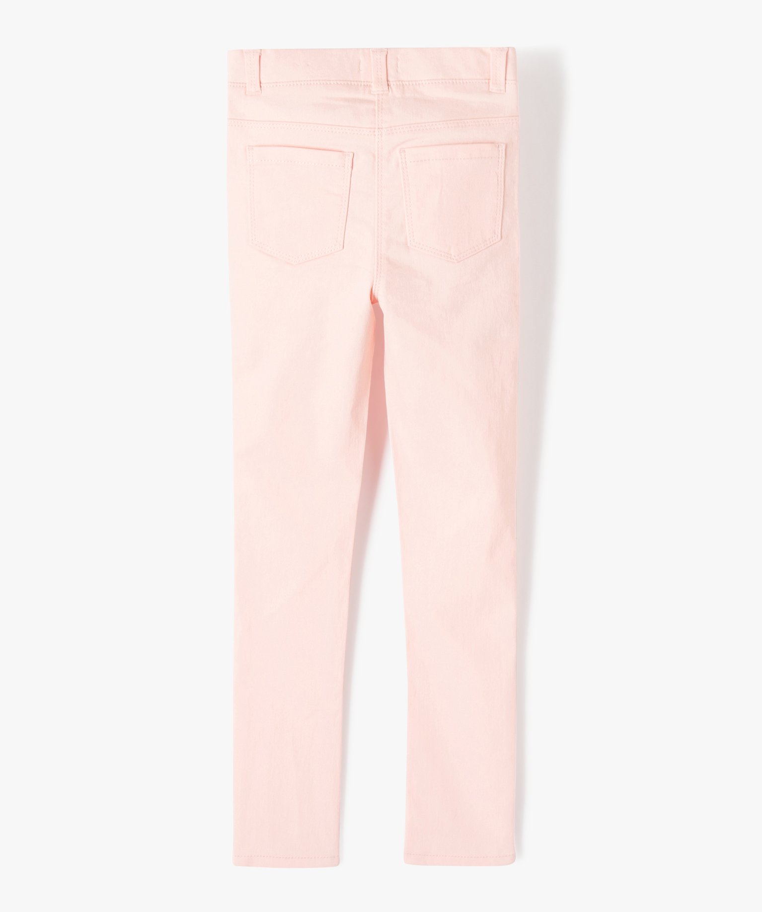 Pantalon skinny uni à taille élastiquée fille rose | GEMO
