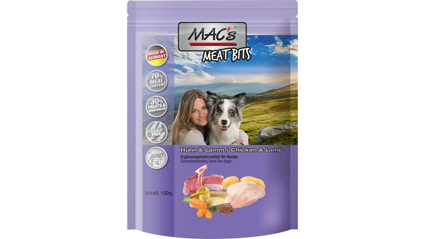 MAC´s DOG Hundesnack Meat Bits Huhn & Lamm 120 g