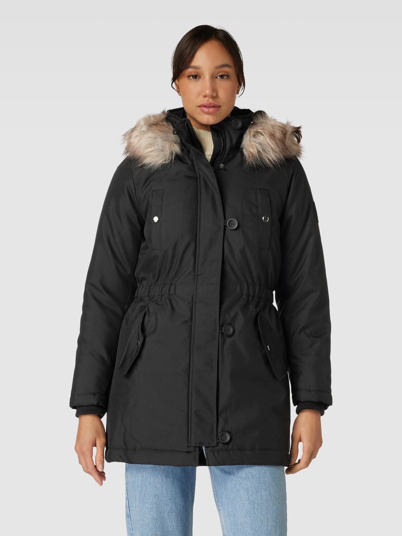 Parka mit Kunstfell Modell 'IRIS' in schwarz