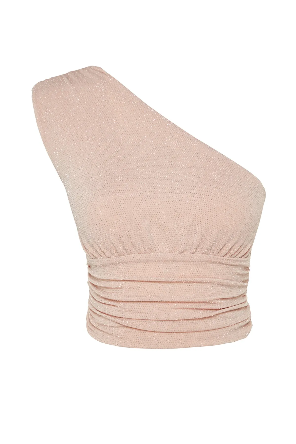 Trendyol Collection  Hellbeiges, bauchfreies, gestricktes, glänzendes Bustier TPRSS23BS00011