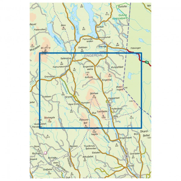 Nordeca - Wander-Outdoorkarte: Engerdal Femundselva 1/50 - Wanderkarte