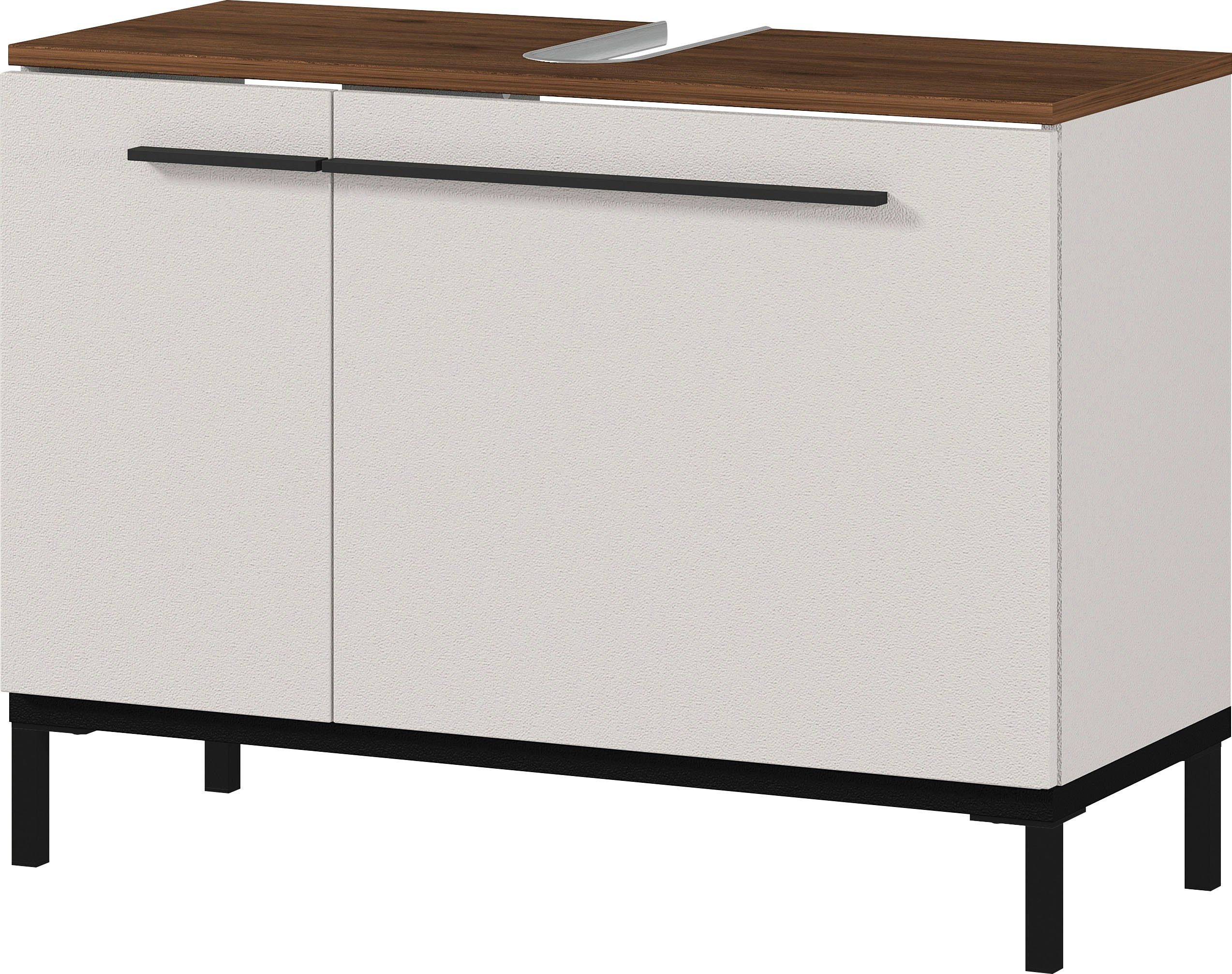 GERMANIA Badmöbel-Set Yonkers, Set bestehend aus Waschbeckenunterschrank, Spiegelschrank, Hochschrank