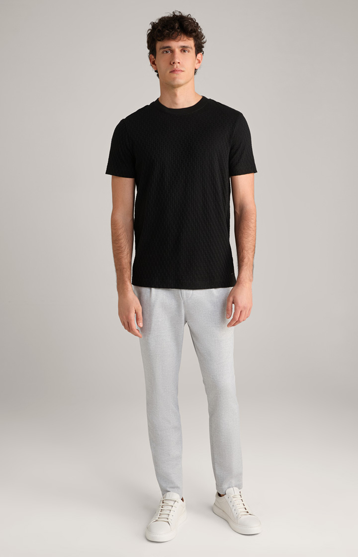 T-Shirt Bruce in Schwarz strukturiert