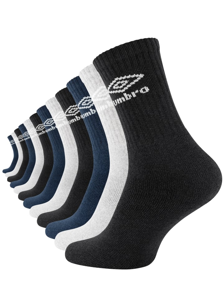 Umbro Sportsocken 12 Paar Umbro Socken in schwarz, grau, blau günstig kaufen