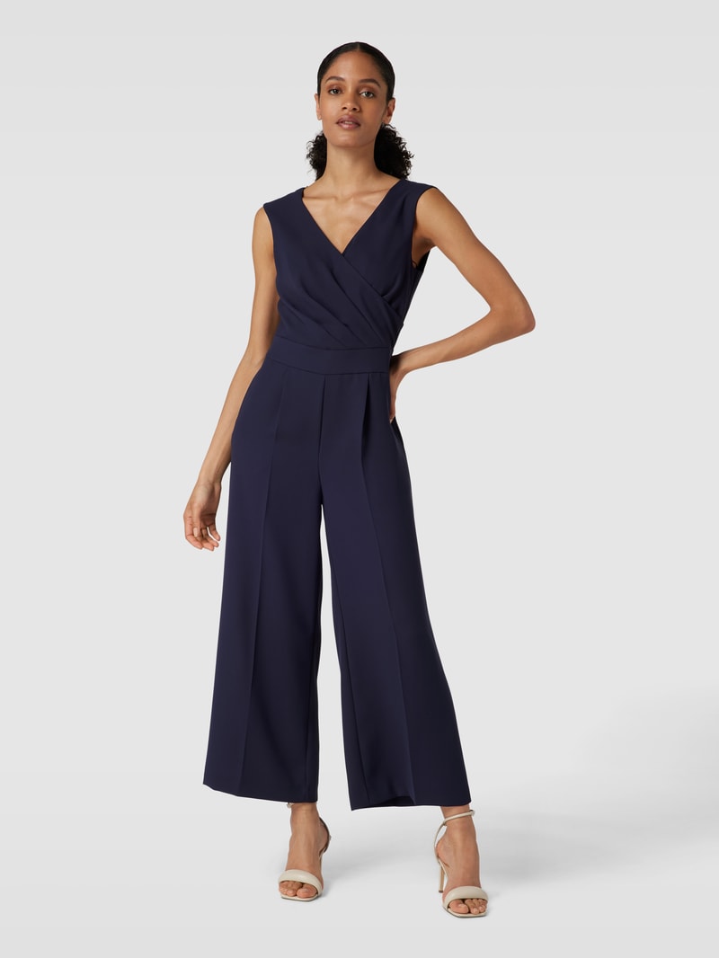 Jumpsuit in Wickel-Optik in dunkelblau