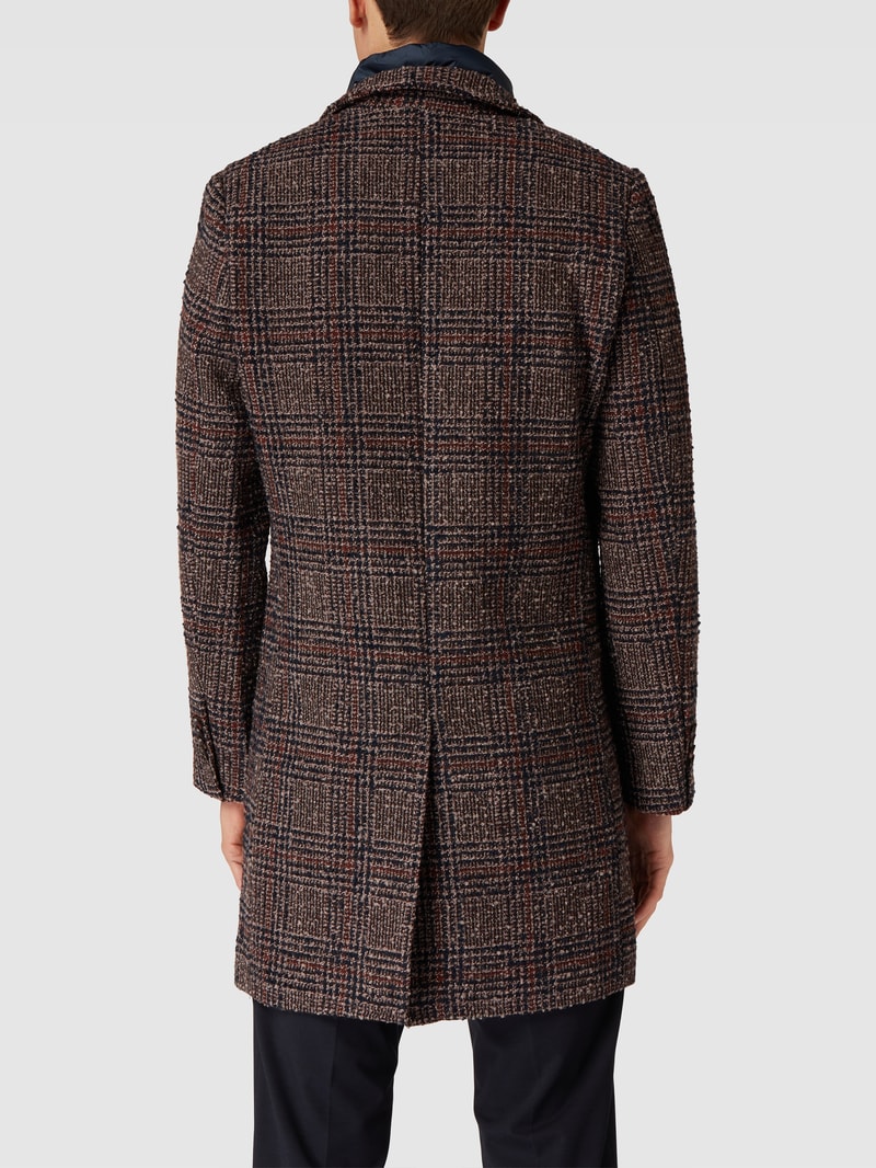 Mantel mit herausnehmbarem Reißverschluss Modell 'Wool Coat' in mittelbraun meliert