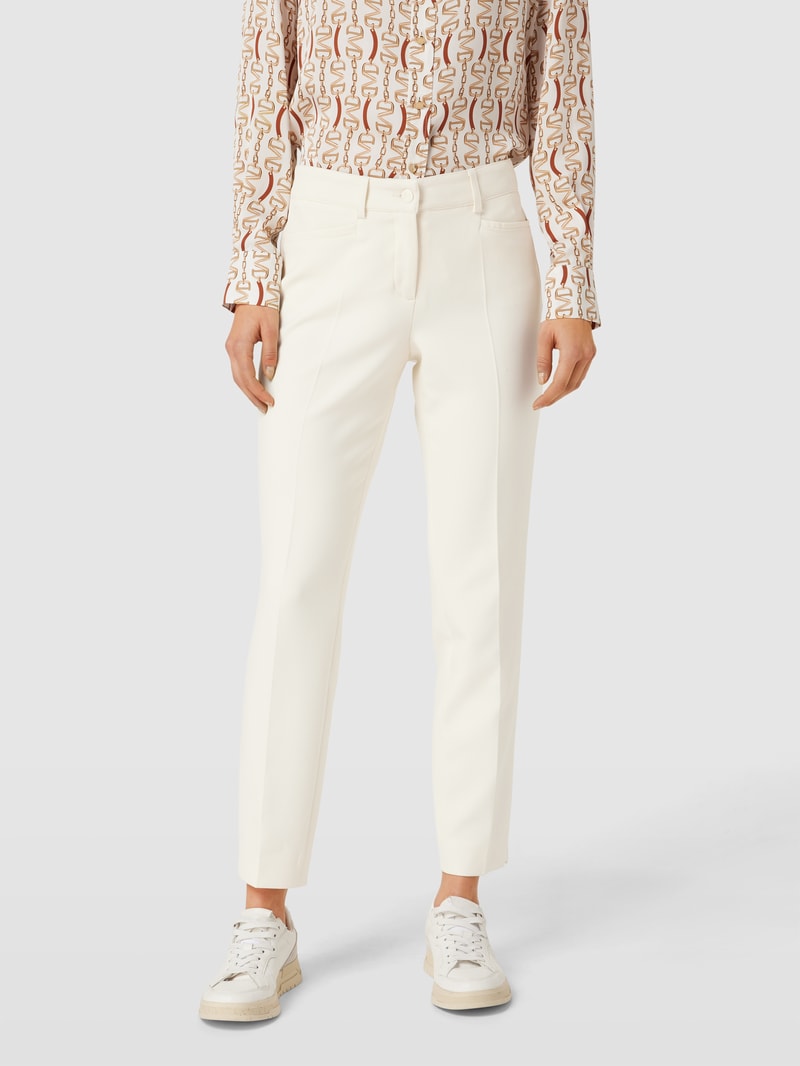 Stoffhose mit Bundfalten Modell 'Renira' in offwhite