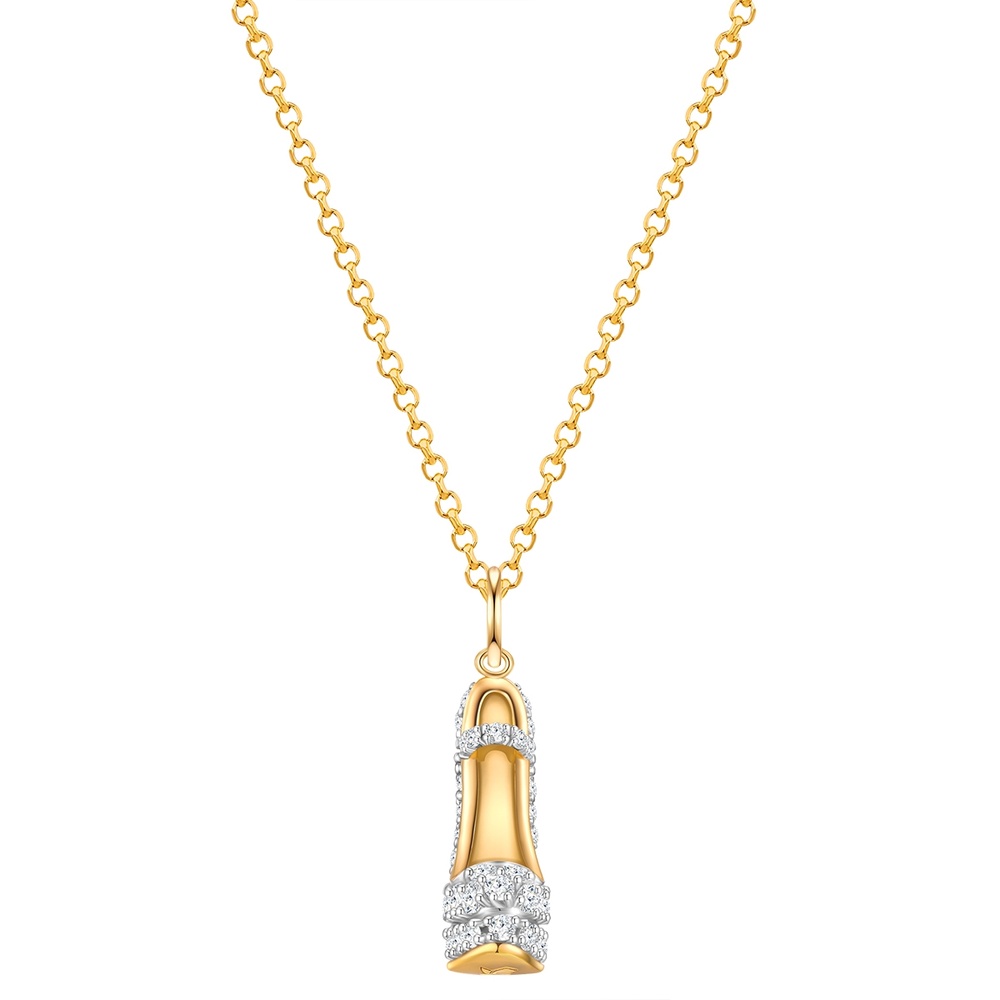 Glanzstücke München Chaîne talons hauts Argent sterling Oxyde de zirconium (CZ) en Or jaune collier