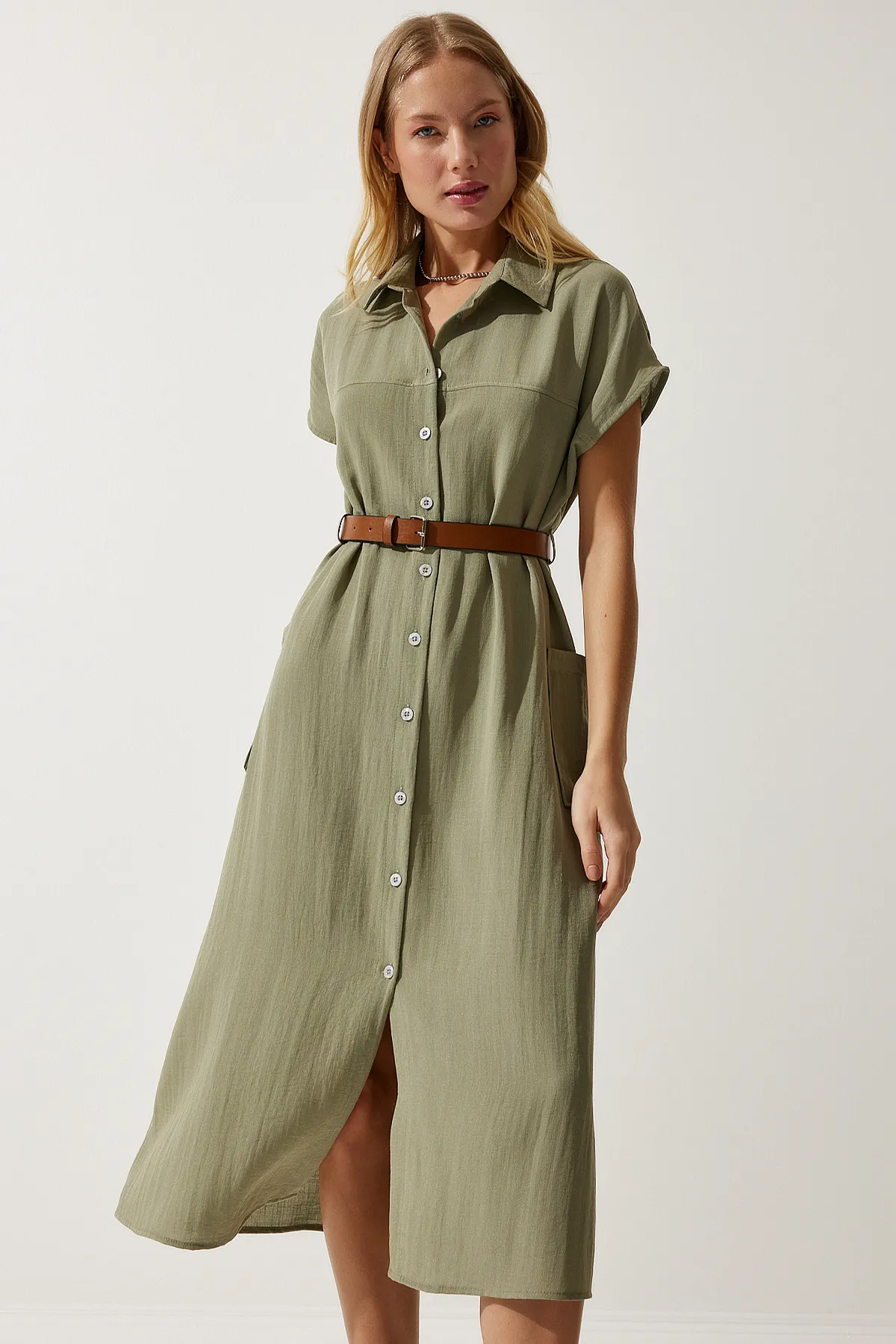 Happiness İstanbul  Kleid - Khaki - A-Linie
