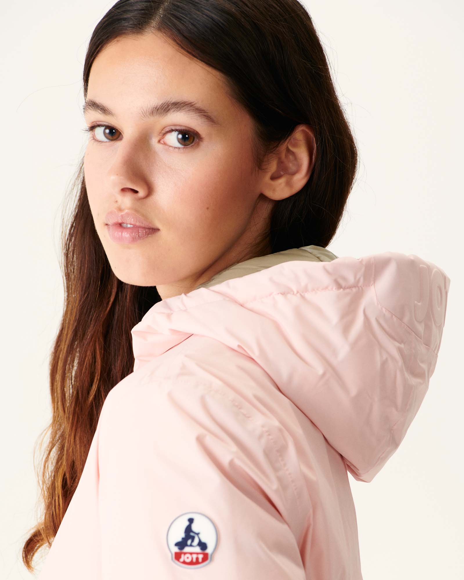 Doudoune réversible à capuche Rose clair/Beige Vienne