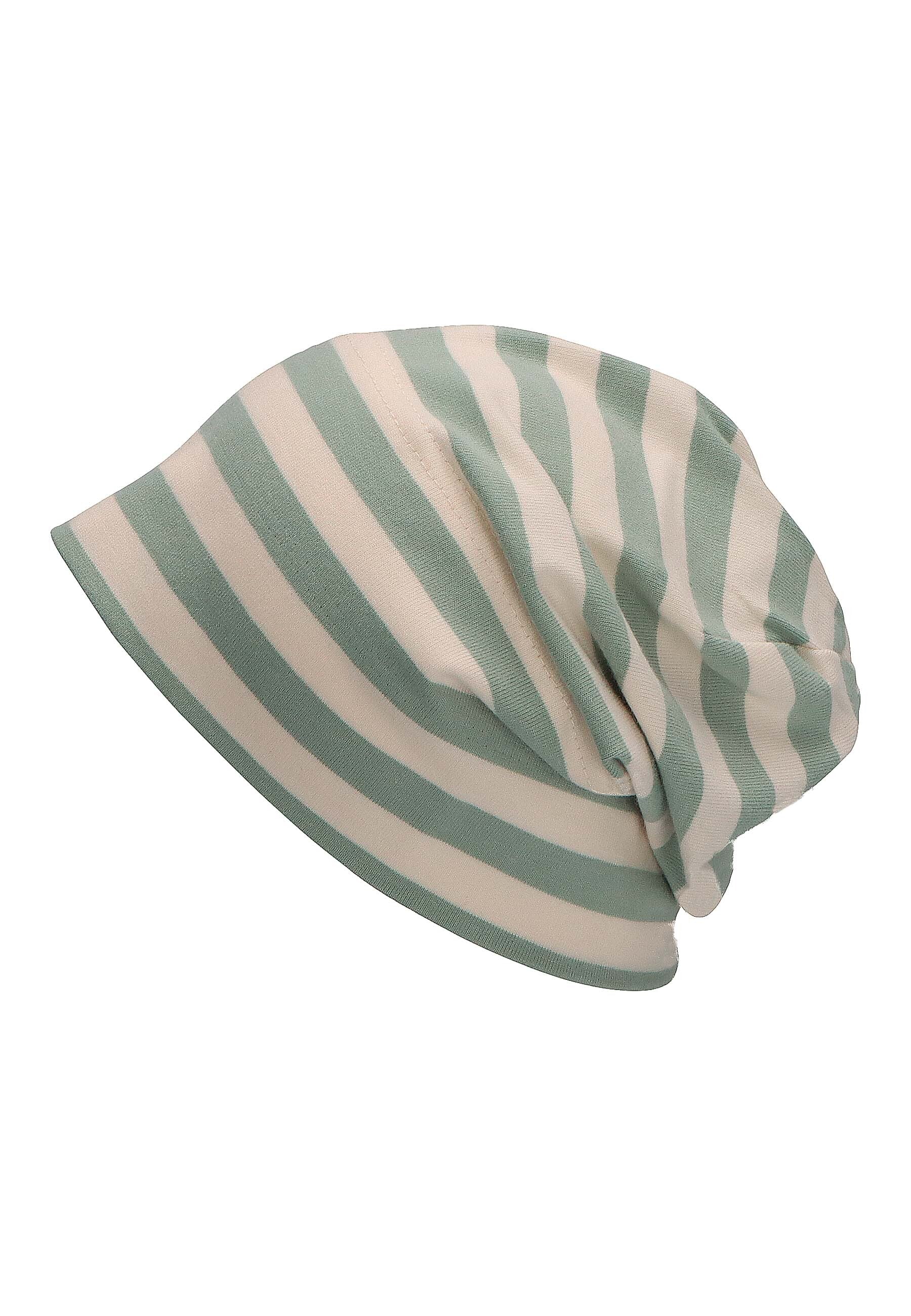 GOTS Slouch-Beanie aus Jersey (Bio) mit Streifen