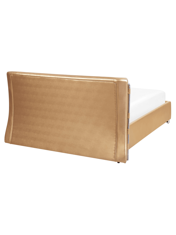 Beliani Doppelbett mit LED PARIS in Gold/Silber - (W) 195 x (H) 83 x (L) 228 cm günstig kaufen onesize