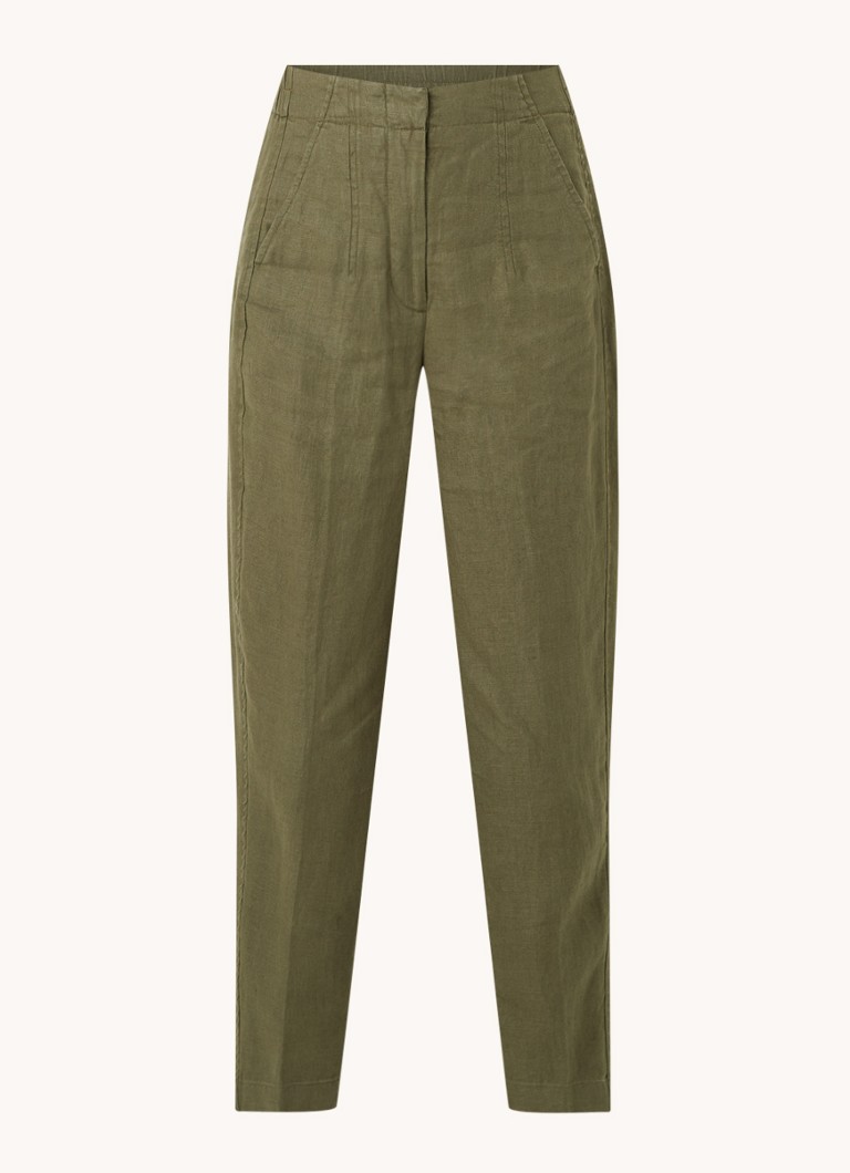 Pantaloni di lino affusolati a vita alta Whistles