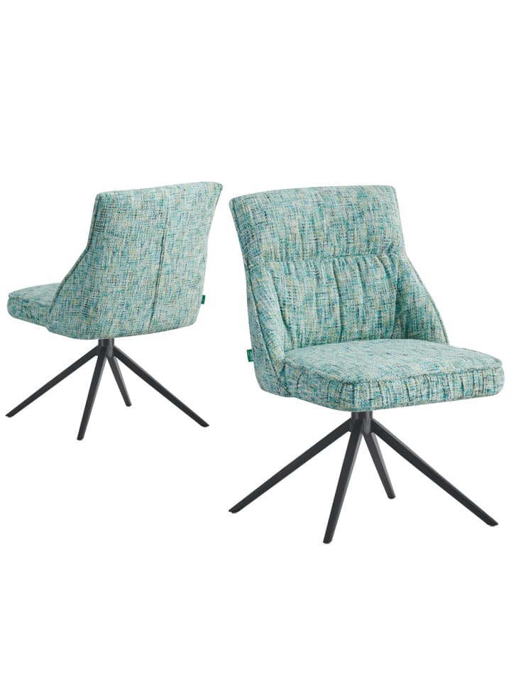 DUBI Möbel 2er-Set: Drehstuhl THOMAS-ZARA in Türkis - (B)49 x (H)84 x  (T)62 cm günstig kaufen onesize