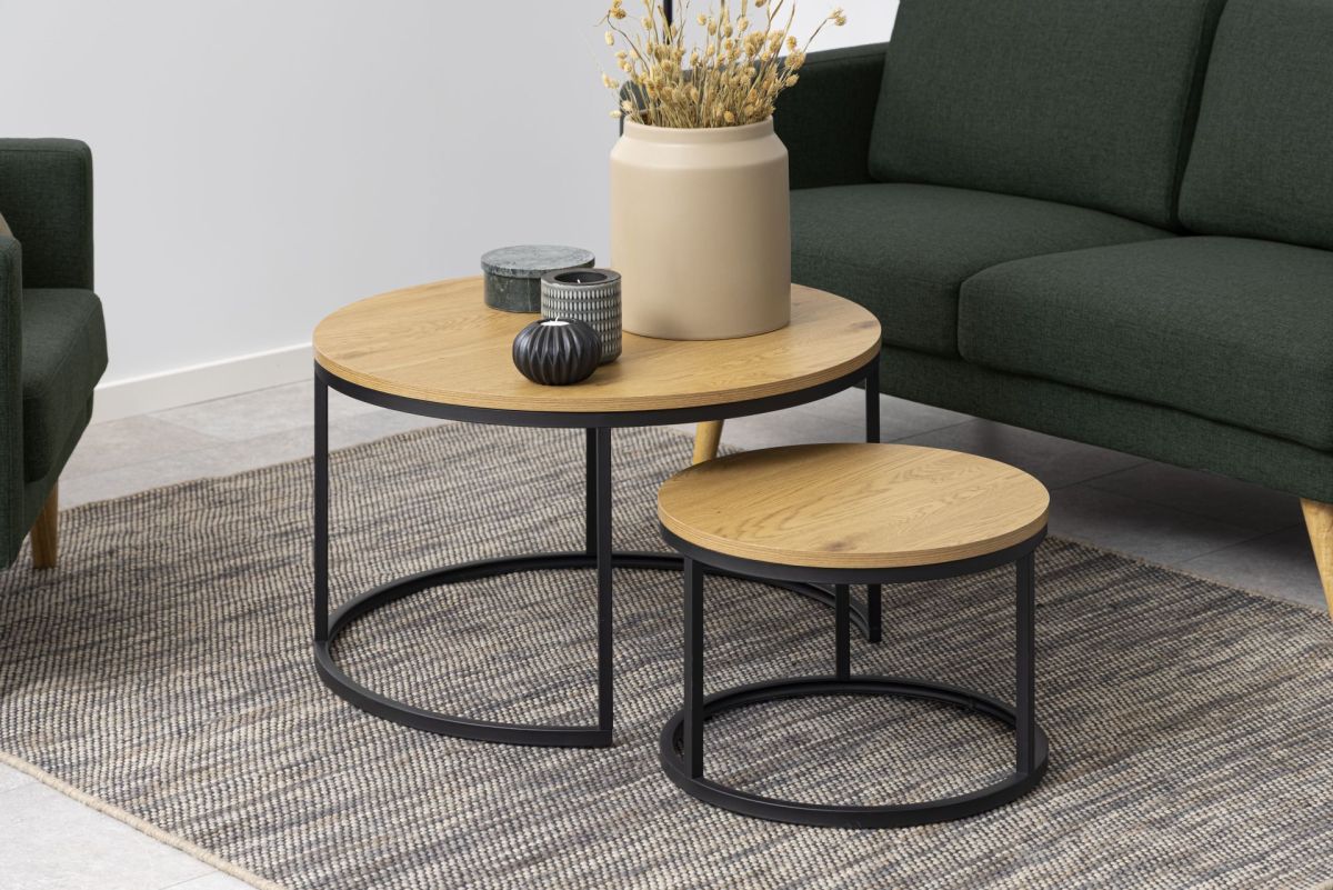 Couchtisch-Set Spiro Eiche Schwarz