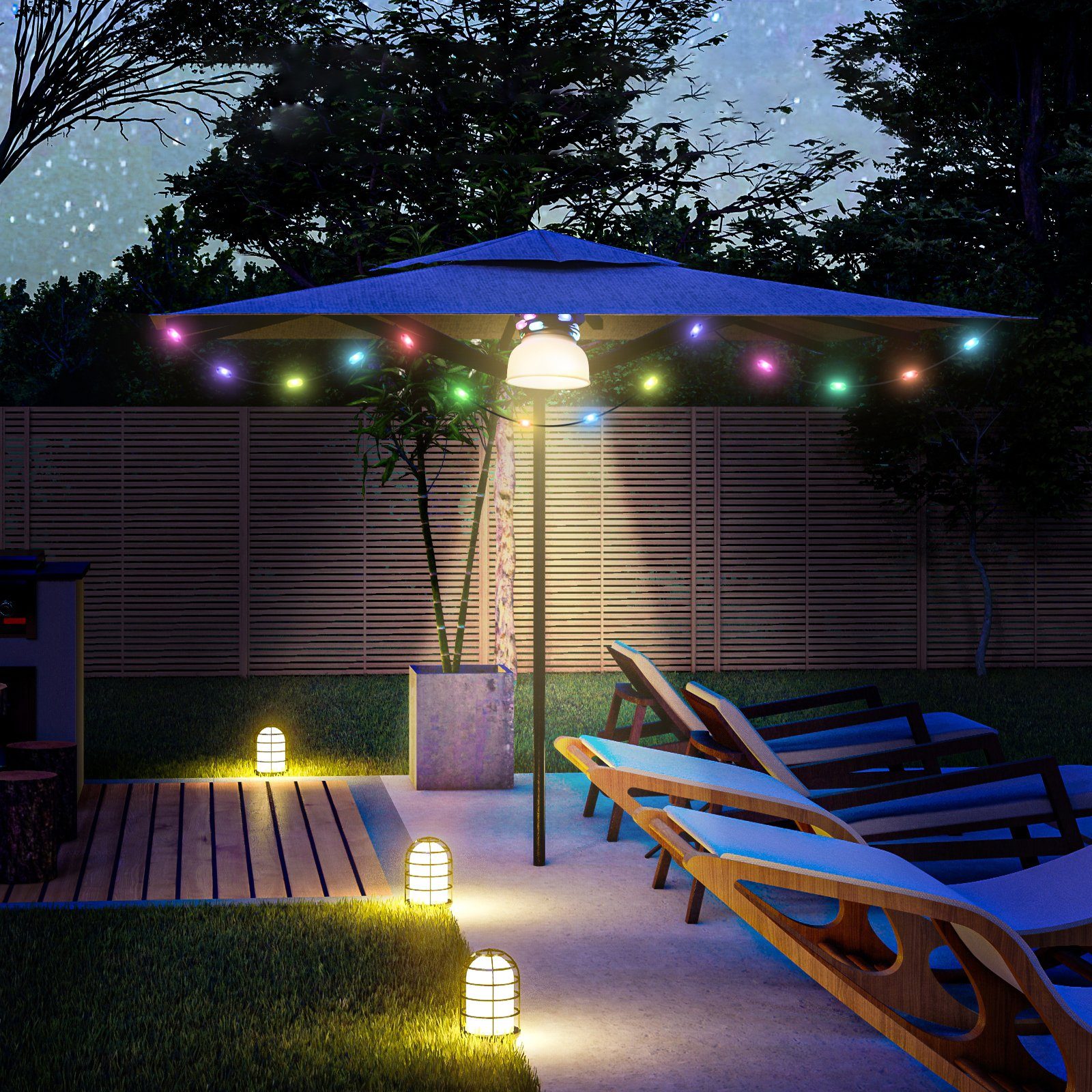 WILIT LED Laterne Campinglampe, Solar Lichterketten Outdoor 5m, Campingleuchte Aufladbar, LED fest integriert, Warmweiß, RGB, 3-stufige Normalbeleuchtung, 5V/1A-Ladefunktion für Aufladen