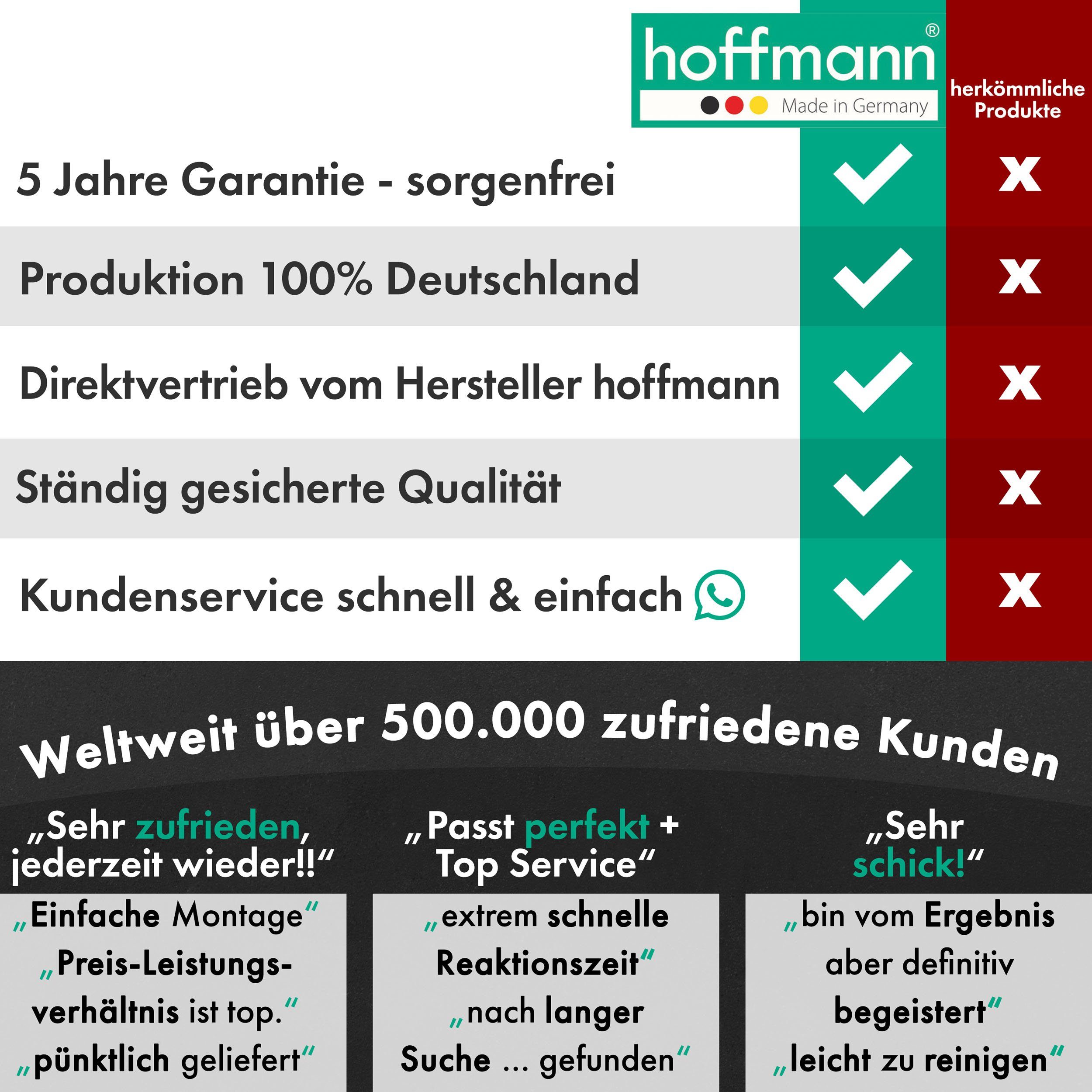 hoffmann Made in Germany Brauseschlauch Brauseschlauch 175cm Basic aus Kunstoff mit Chrome, 175 cm Duschschlauch aus Edelstahl, Standard 1/2