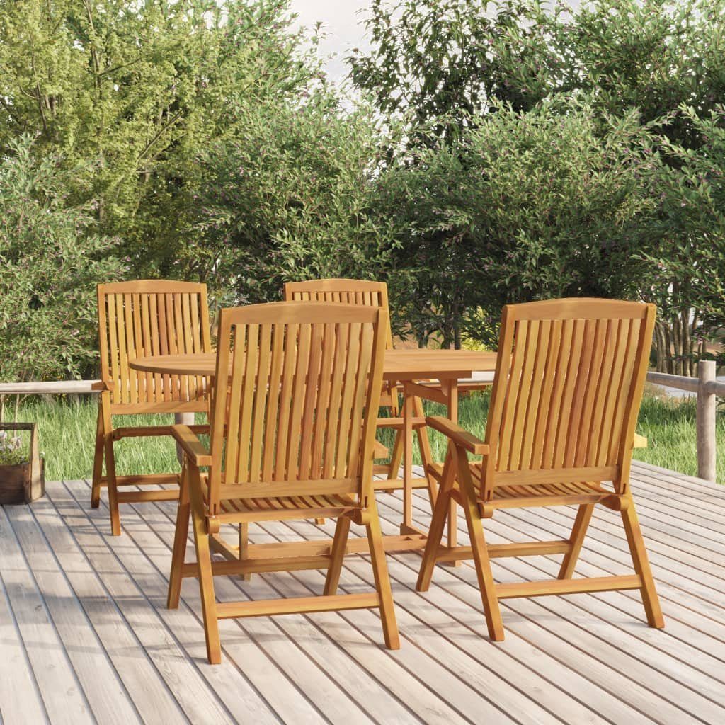 vidaXL Garten-Essgruppe 5-tlg. Garten-Essgruppe Massivholz Teak, (5-tlg)