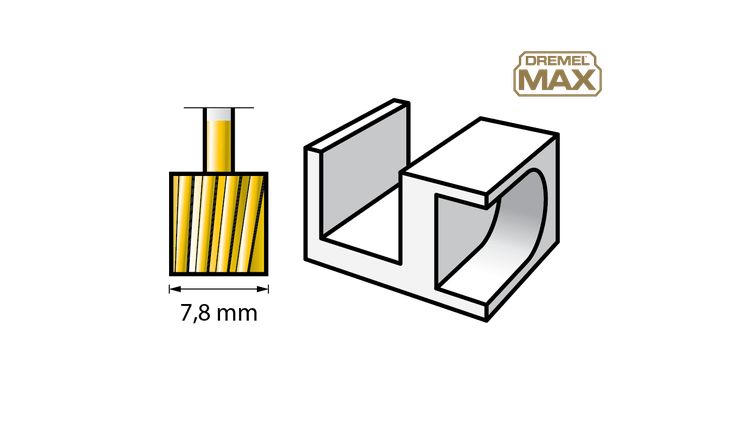 Broca cilíndrica Dremel 26150115DM de 7,8 mm DREMEL® MAX (115DM)