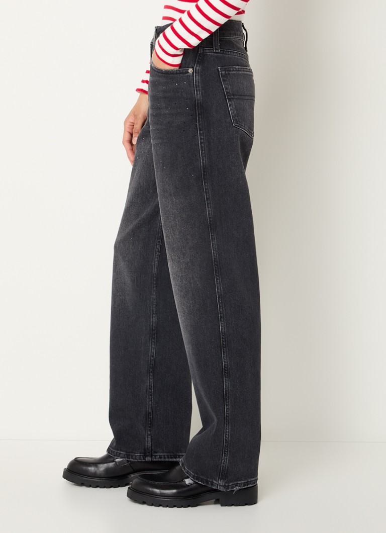Tommy Hilfiger Betsy high waist loose fit jeans with colored wash and rhinestones
