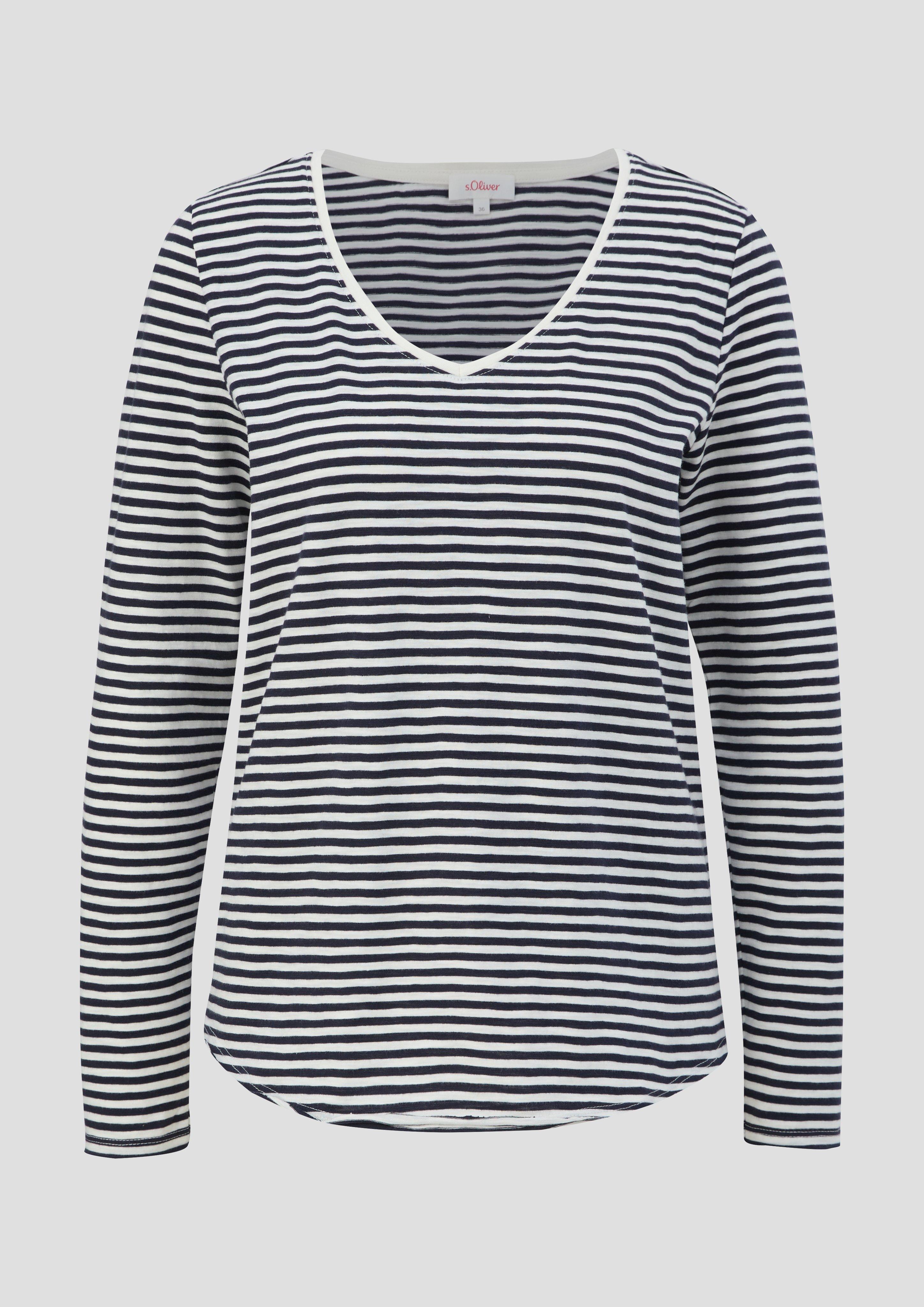 Gestreiftes Longsleeve mit Rollsaum  2135958-59H2