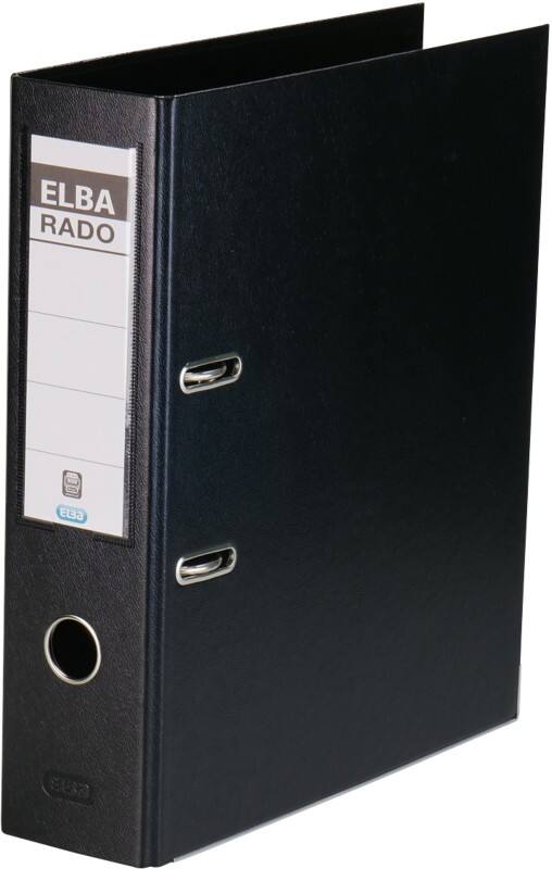 ELBA Rado Plast Ordner DIN A4 80 mm Schwarz 2 Ringe 100022631 Pappkarton, PP (Polypropylen) Hochformat
