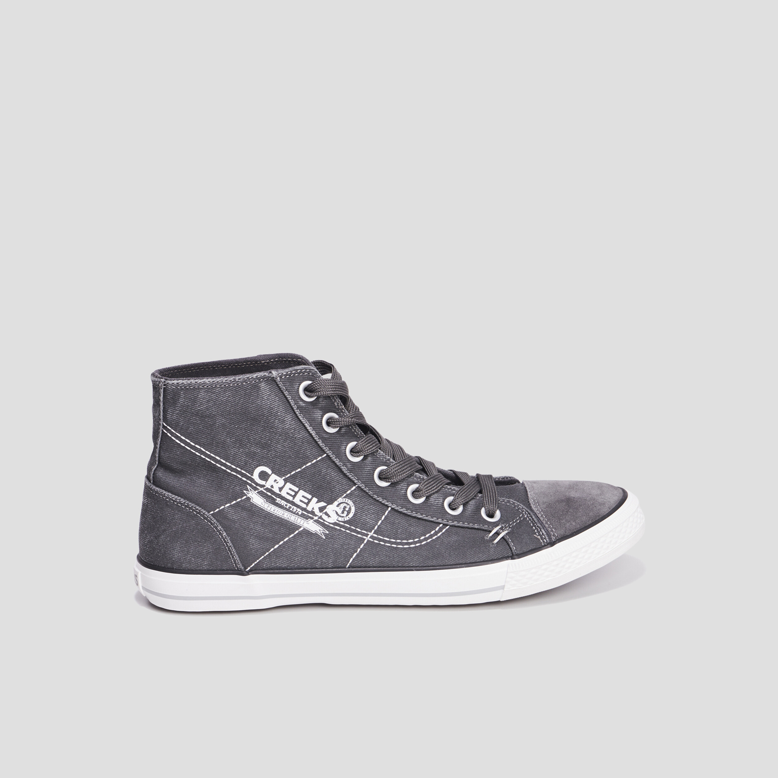 Baskets montantes à lacets Creeks Kino gris homme | La Halle
