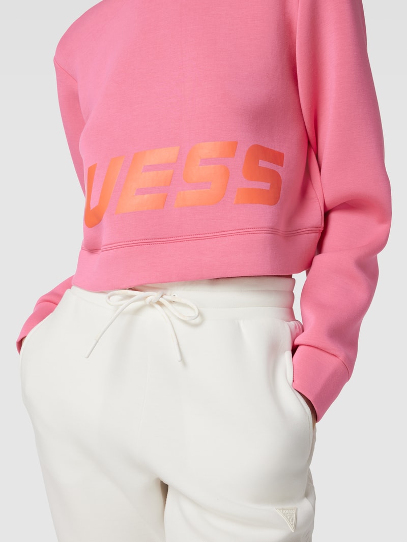 Crop Sweatshirt mit Label-Print Modell 'ALETHA' in pink