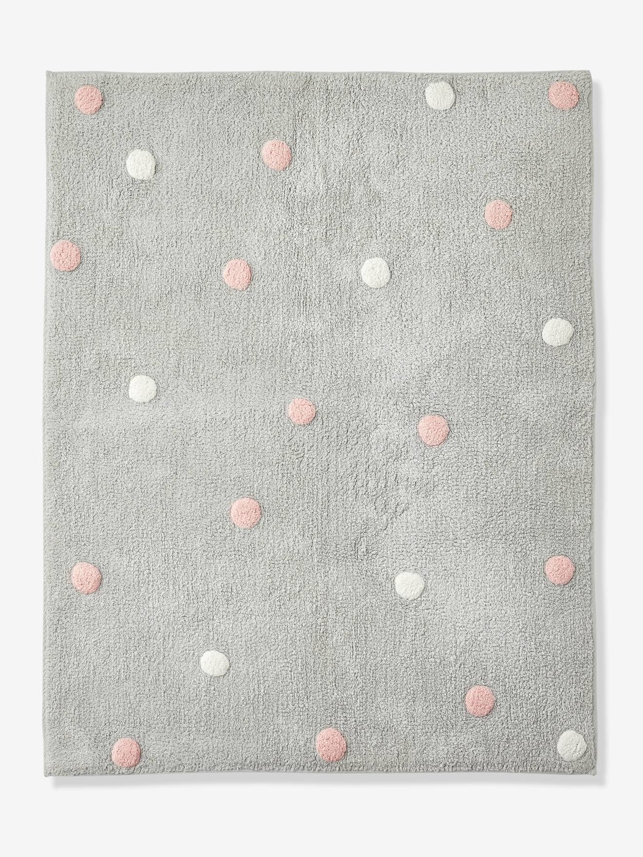 Tapis pois CONFETTI gris imprimé