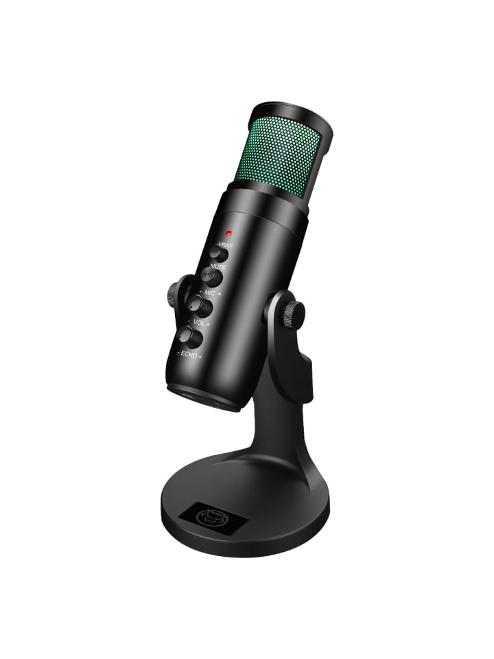 COFI 1453 Qware Gaming Mikrofon USB Mikrofon mit RGB Hintergrundbeleuchtung in Schwarz günstig kaufen onesize