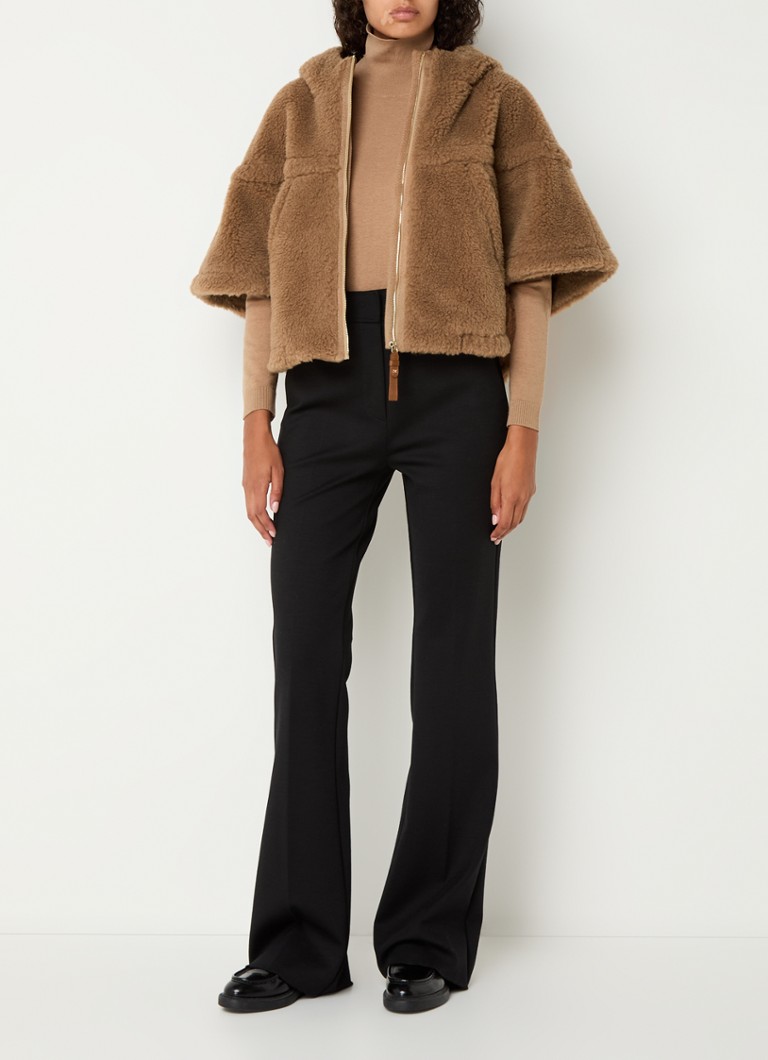 Μπουφάν με κουκούλα MaxMara Petalo από μείγμα μεταξιού