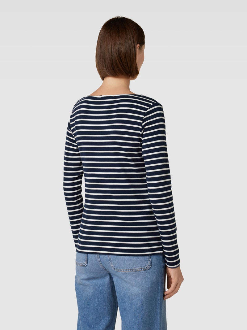 Longsleeve mit Streifenmuster in marineblau