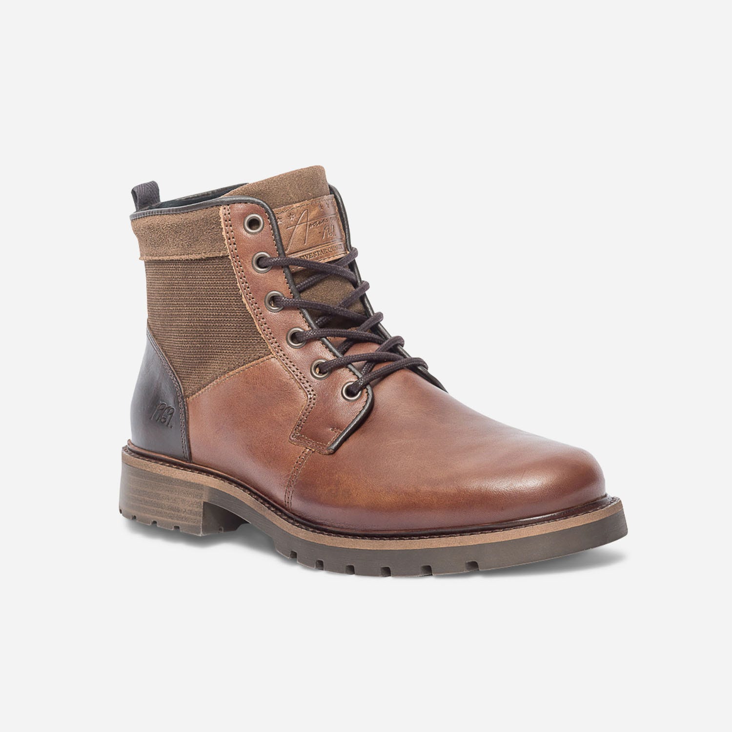 Boots cognac en cuir