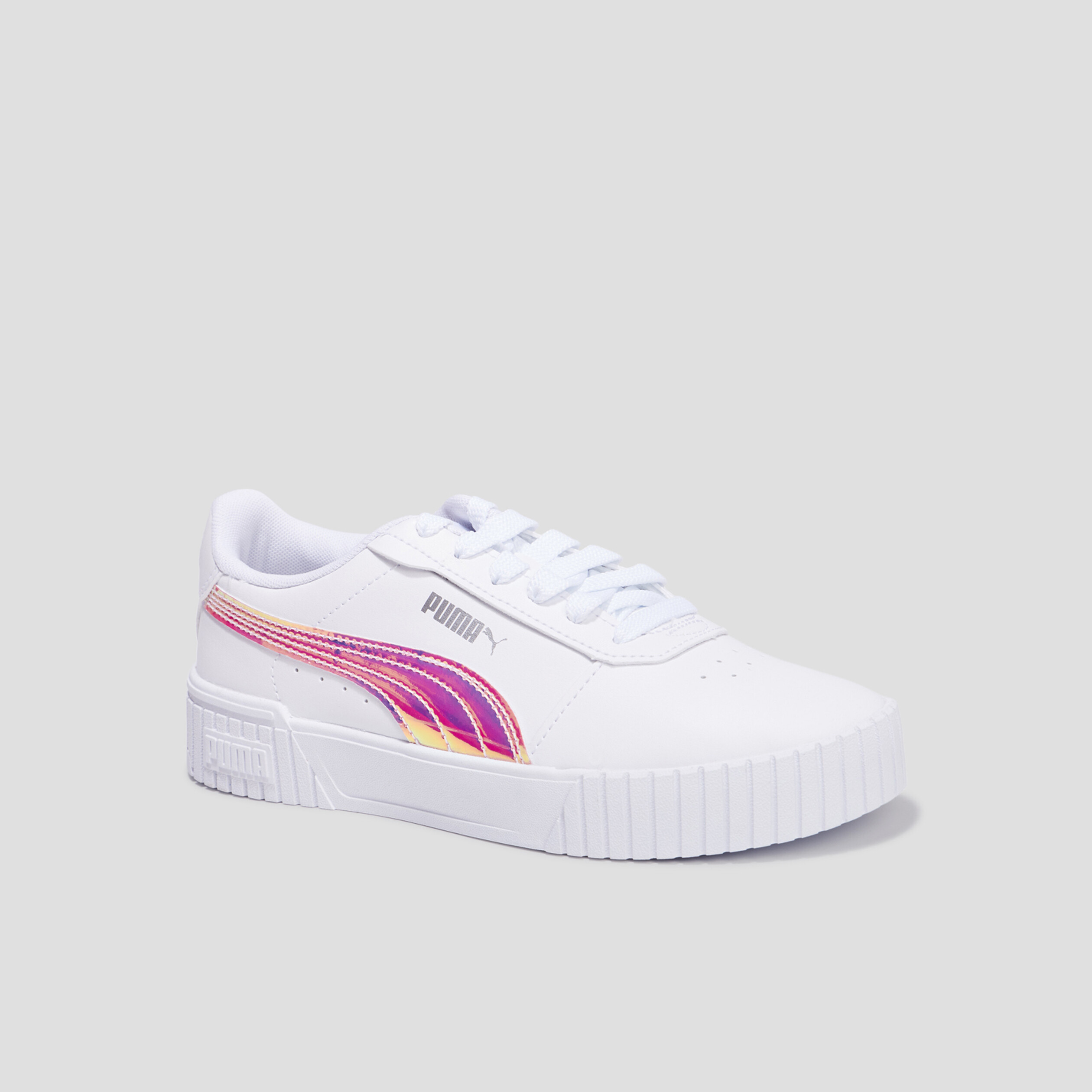 Tennis à lacets Puma Carina 2.0 Holo blanc fille | La Halle