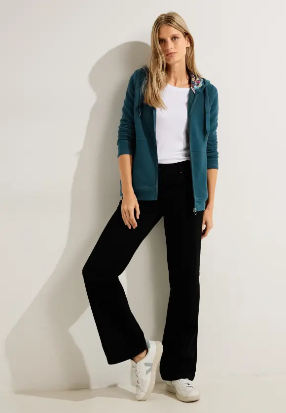 CECIL Sweatjacke mit Print Kapuze