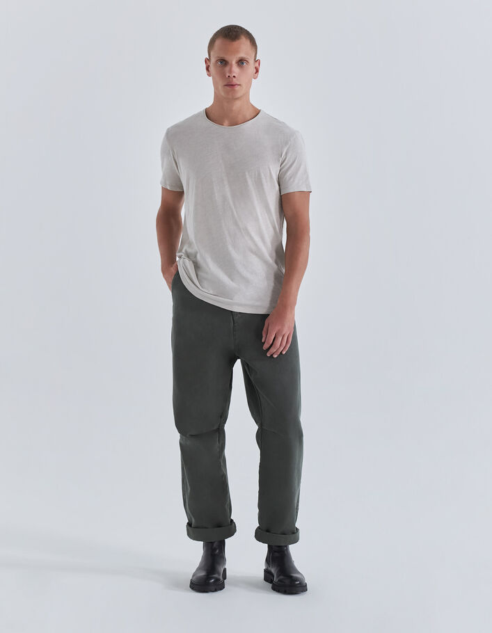 Pantalon CROPPED kaki forme baggy Homme