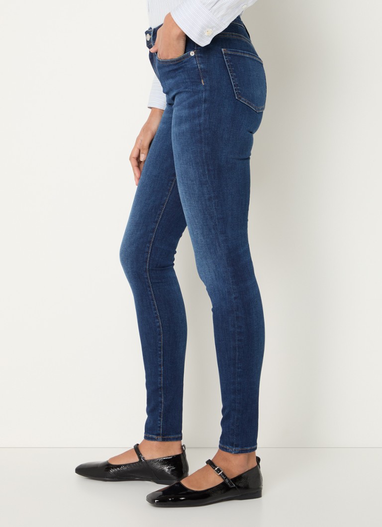 Blugi skinny Tommy Hilfiger Como, talie medie, albastru închis
