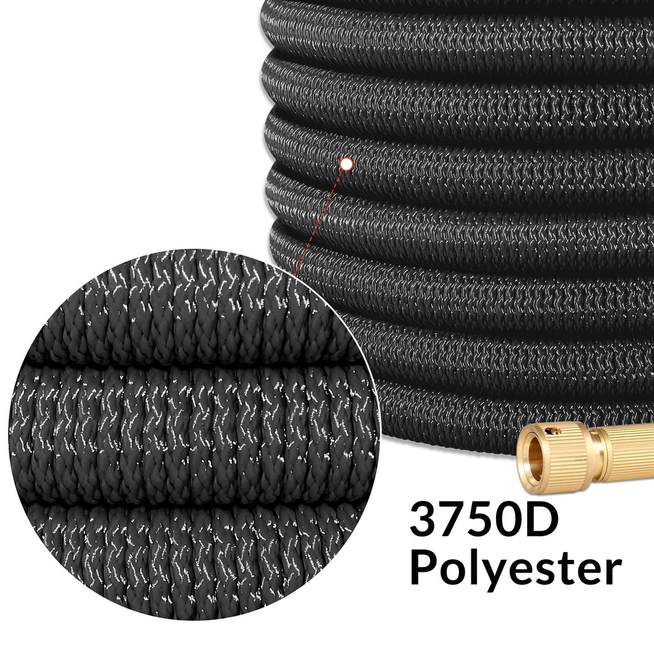 Casaria Gardebruk® Gartenschlauch Schwarz 30m flexibel