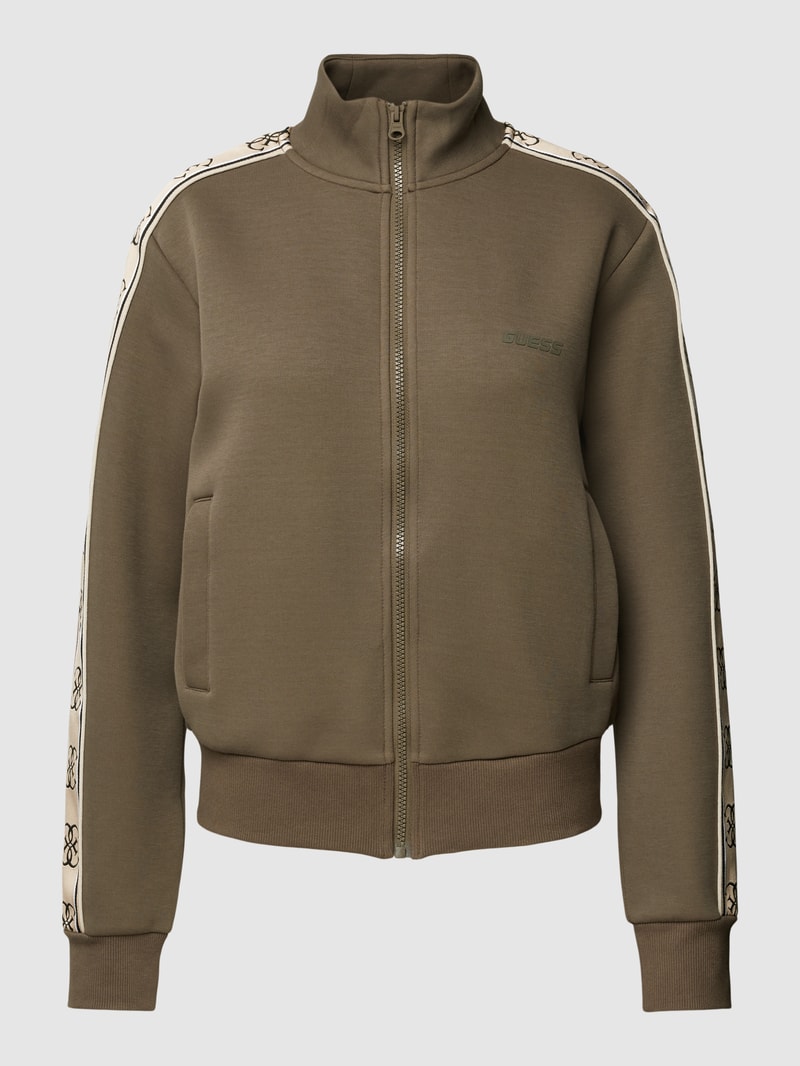 Sweatjacke mit Galonstreifen Modell 'BRITNEY' in schlamm