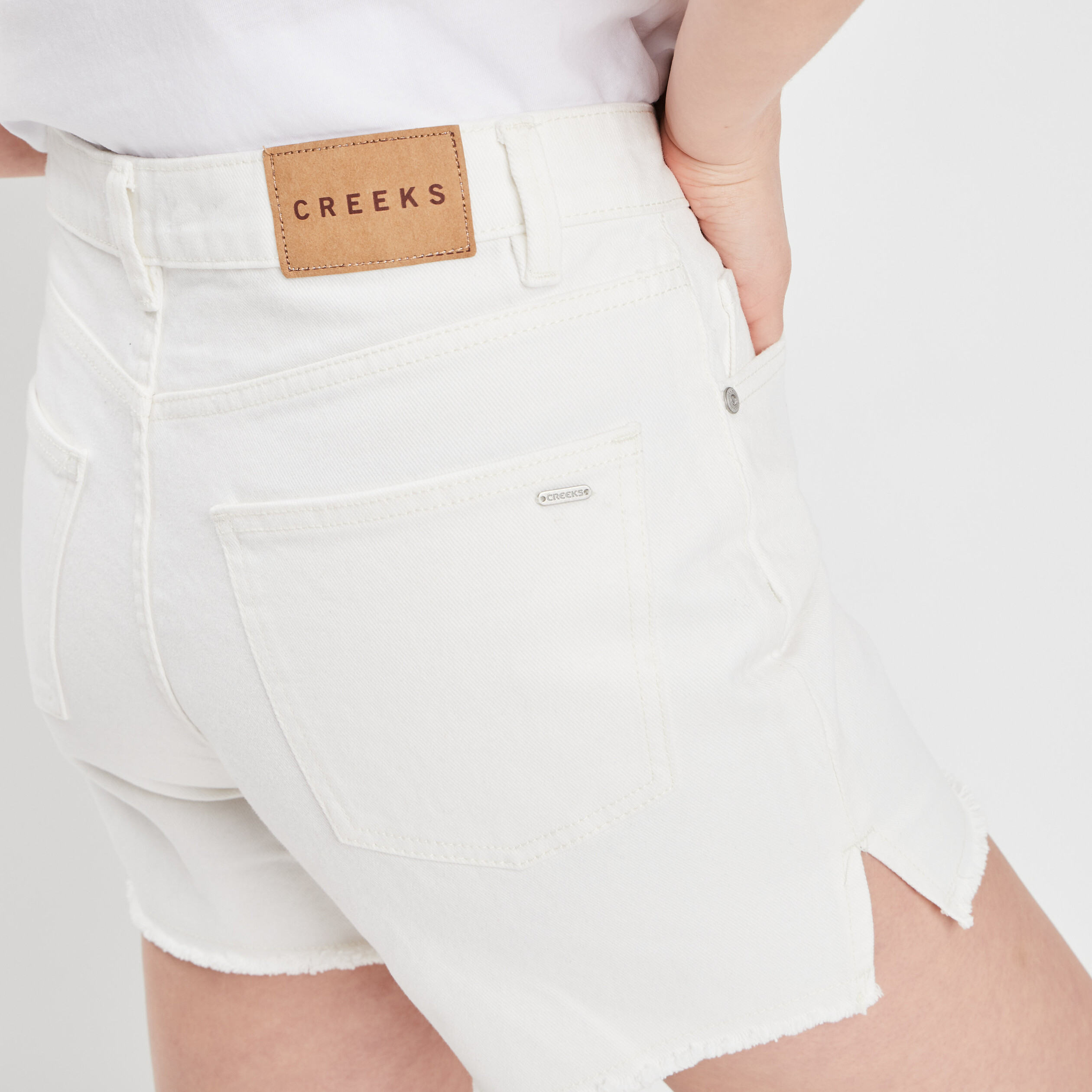Short droit taille haute ivoire femme | La Halle