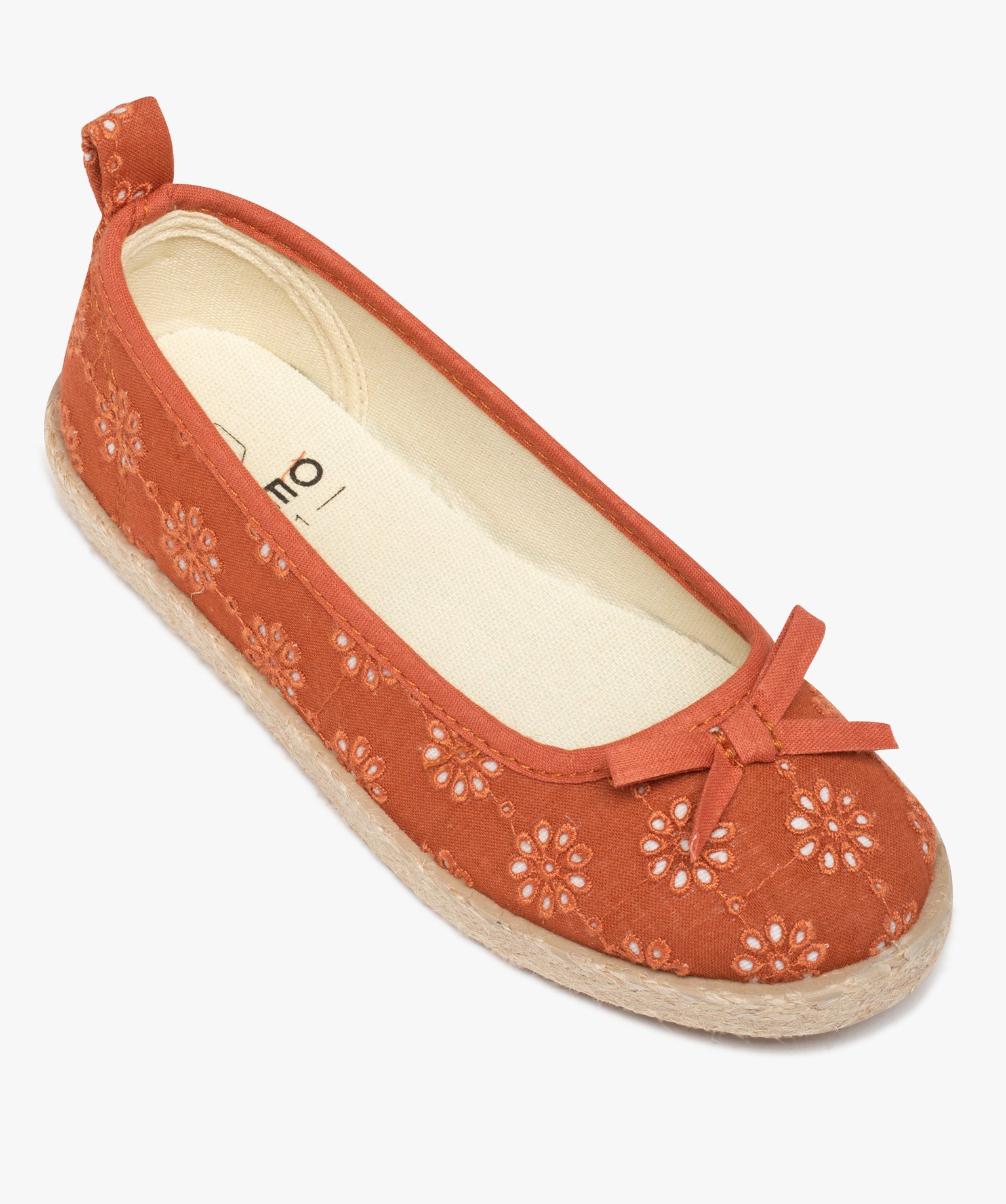 Ballerines fille dessus toile et semelle corde rouge | GEMO