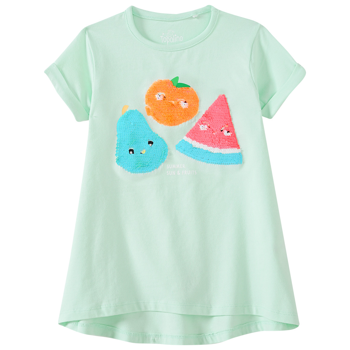 Mädchen T-Shirt mit Wendepailletten