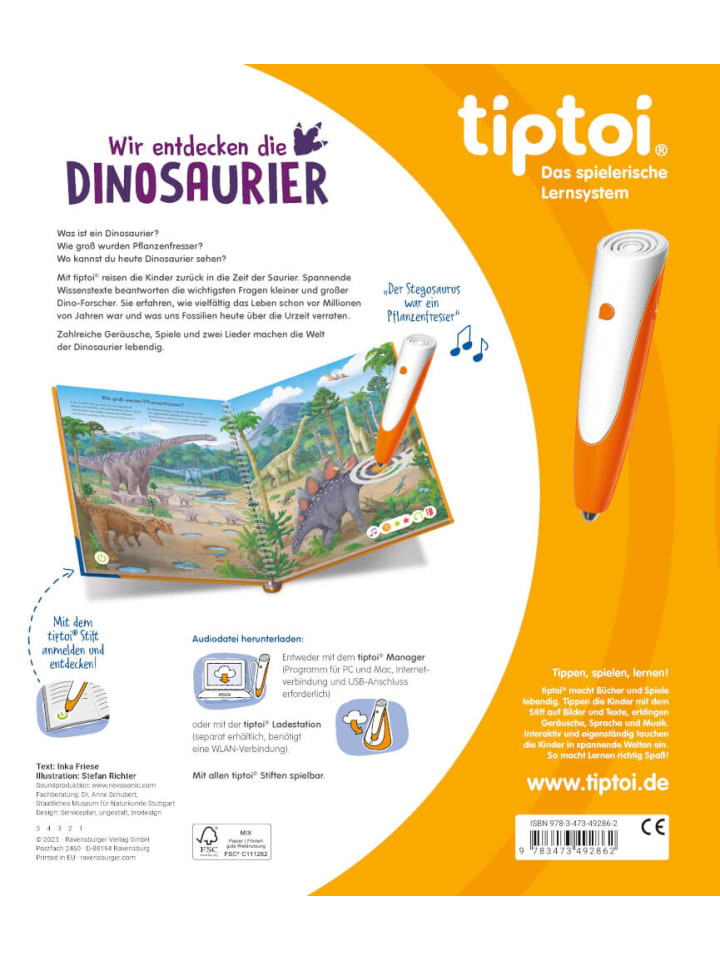 Ravensburger tiptoi Wir entdecken die Dinosaurier, 4-7 Jahre günstig kaufen onesize
