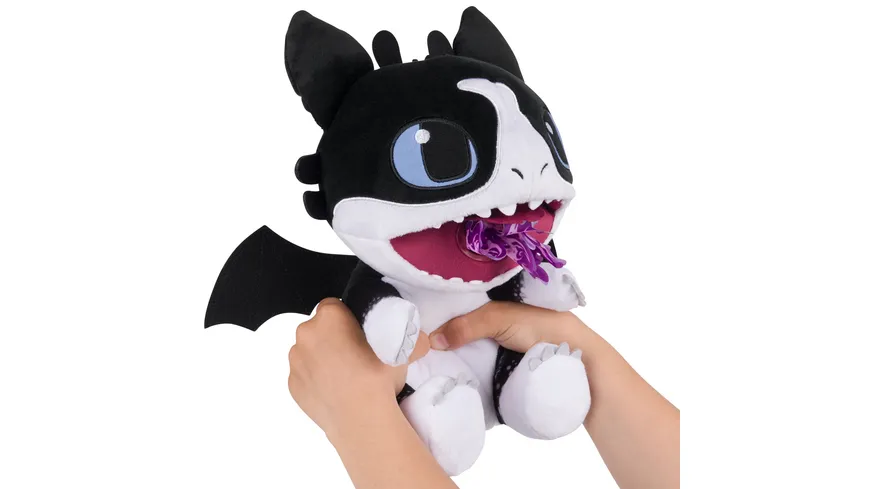 Spin Master DreamWorks Dragons Donner-Plüschtier mit Plasmastrahl-Funktion, 27,9cm großes Stofftier, Die 9 Welten