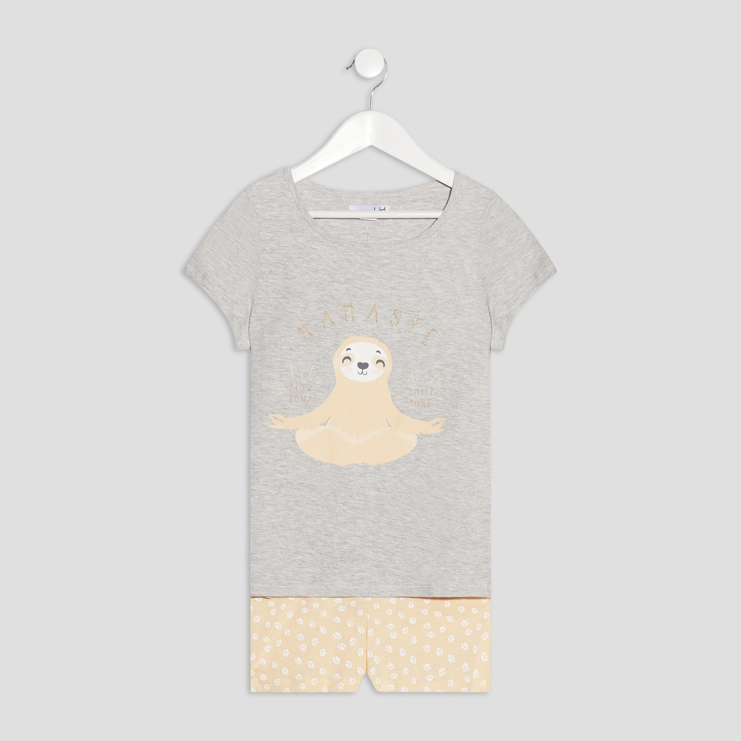 Ensemble pyjama 2 pièces gris fille | La Halle