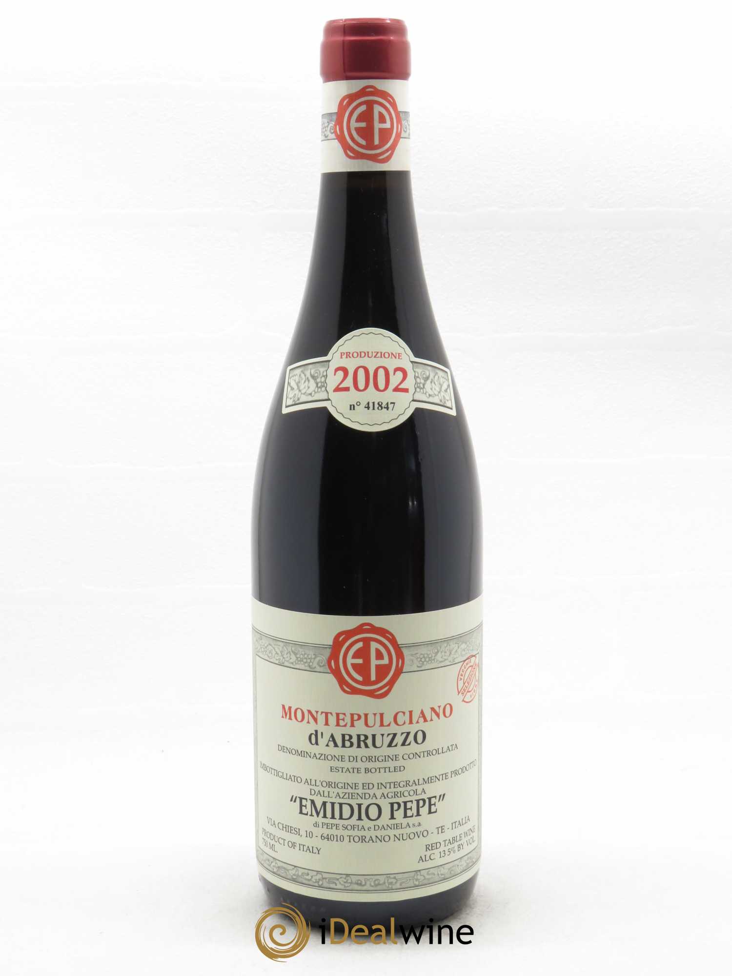 Montepulciano d'Abruzzo DOC Vieilles vignes Emidio Pepe  2002 - Lot de 1 Bouteille