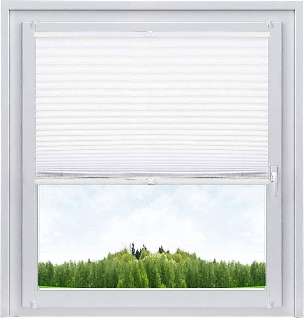 Plissee, Woltu, Klemmfix ohne Bohren oder zum Bohren für Fenster & Tür