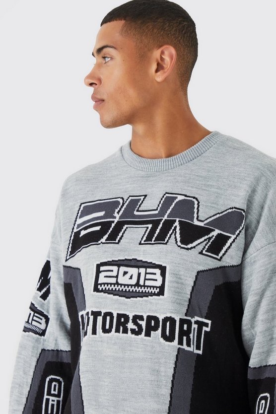 Kastiger Moto-Strickpullover