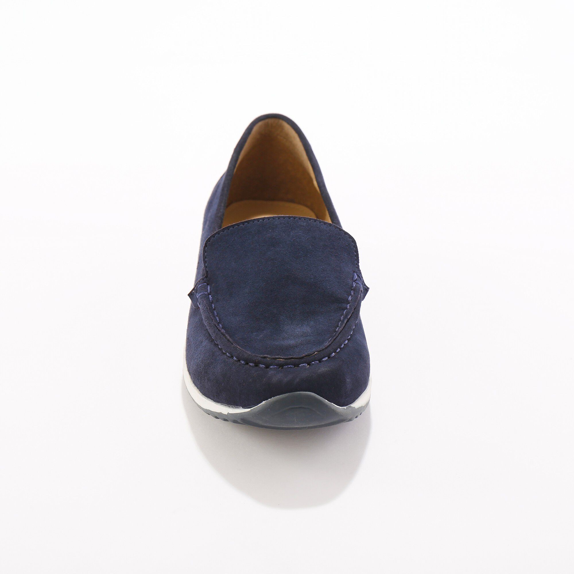 Mocassins en croûte de cuir à semelle crantée bicolore