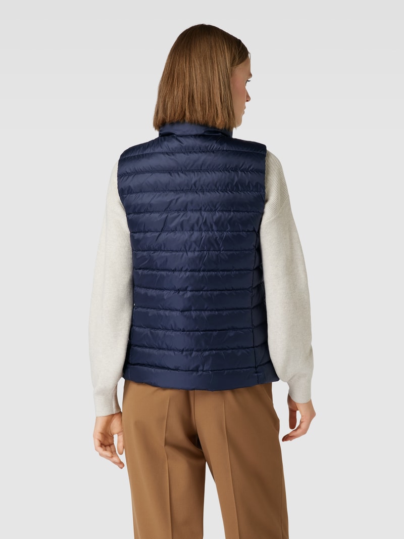 Steppweste mit Label-Detail in marineblau